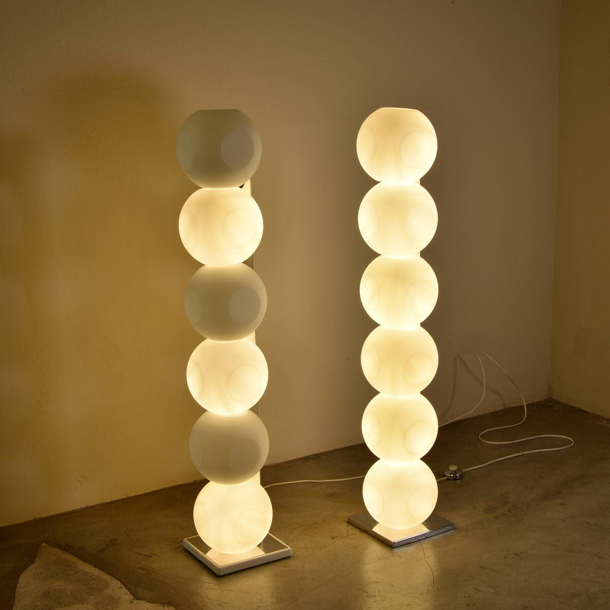 Floor lamp model 440 Space Age by Luci Italia, set of 2.