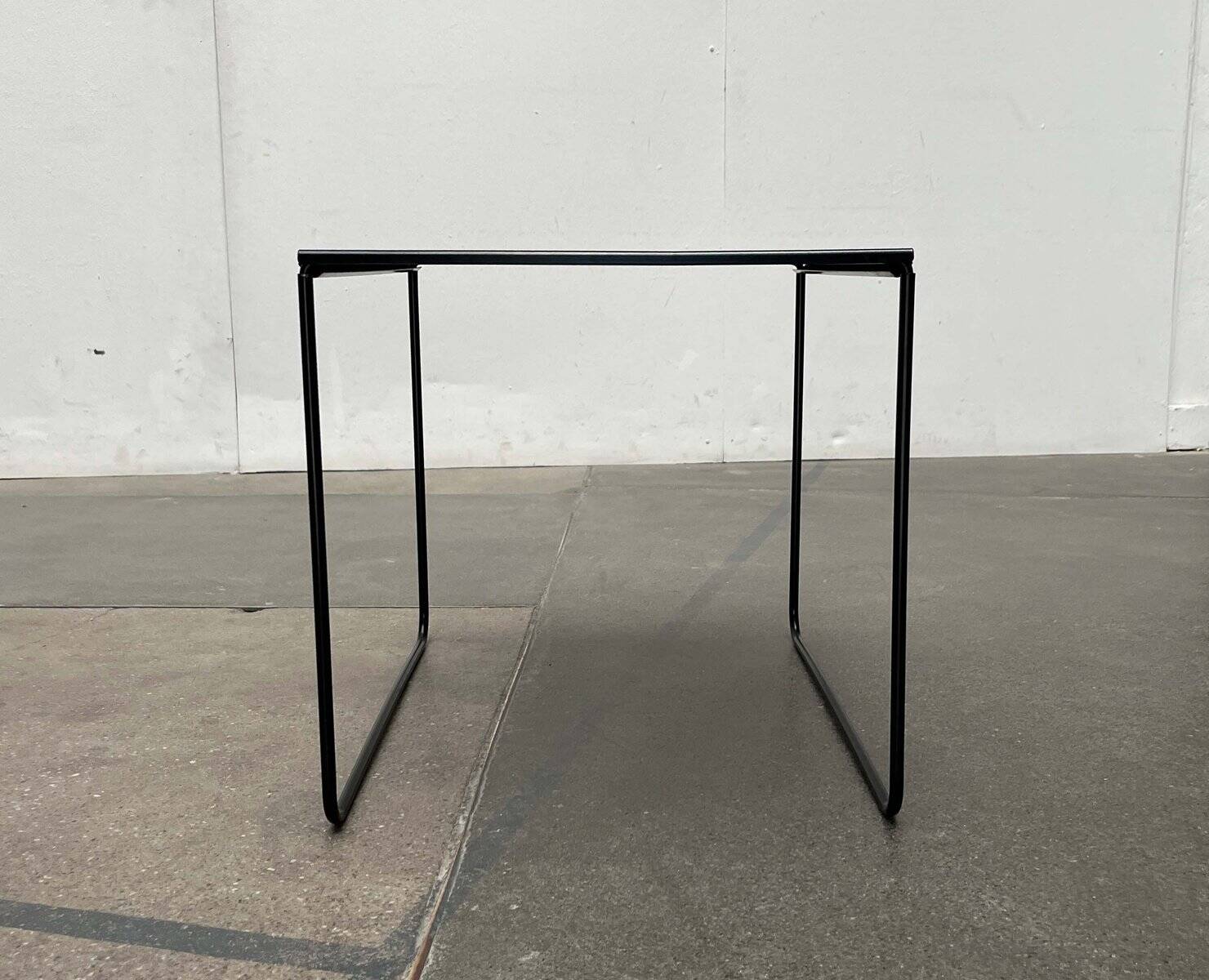 Postmodern perforated metal nesting side table from Ikea, 1980s.