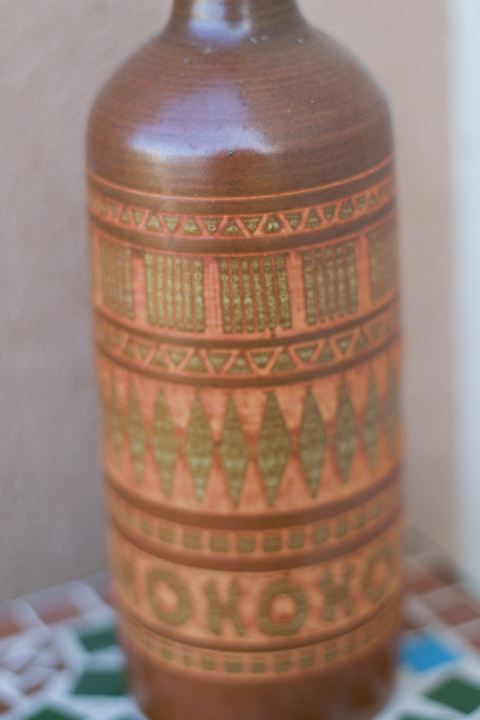 Vase bottle of ceramicpainter painter serge Jamet