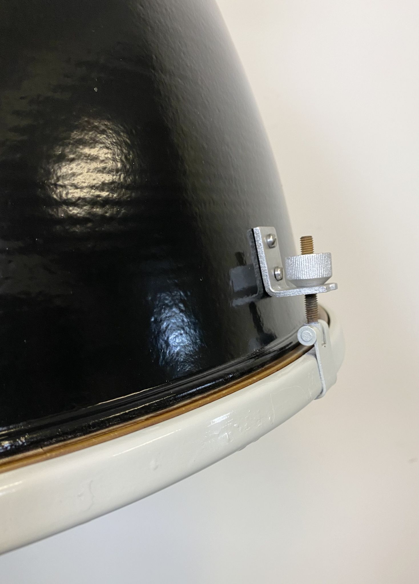 Black industrial factory lamp with clear glass cover from elektrosvit