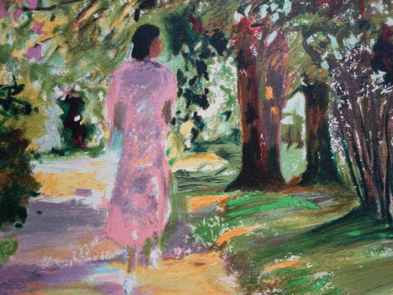 Yvonne Cheffer Delouis: The Garden in Spring, original signed lithograph