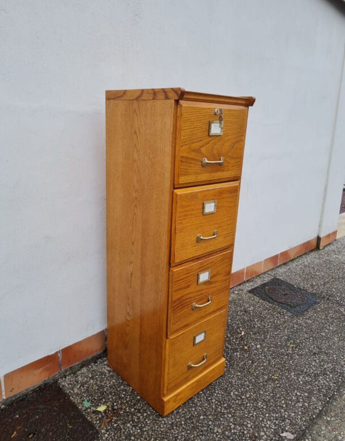 Meuble classeur en chêne des années 60