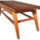 Coffee table in blond mahogany and ceramic tiles, 60s