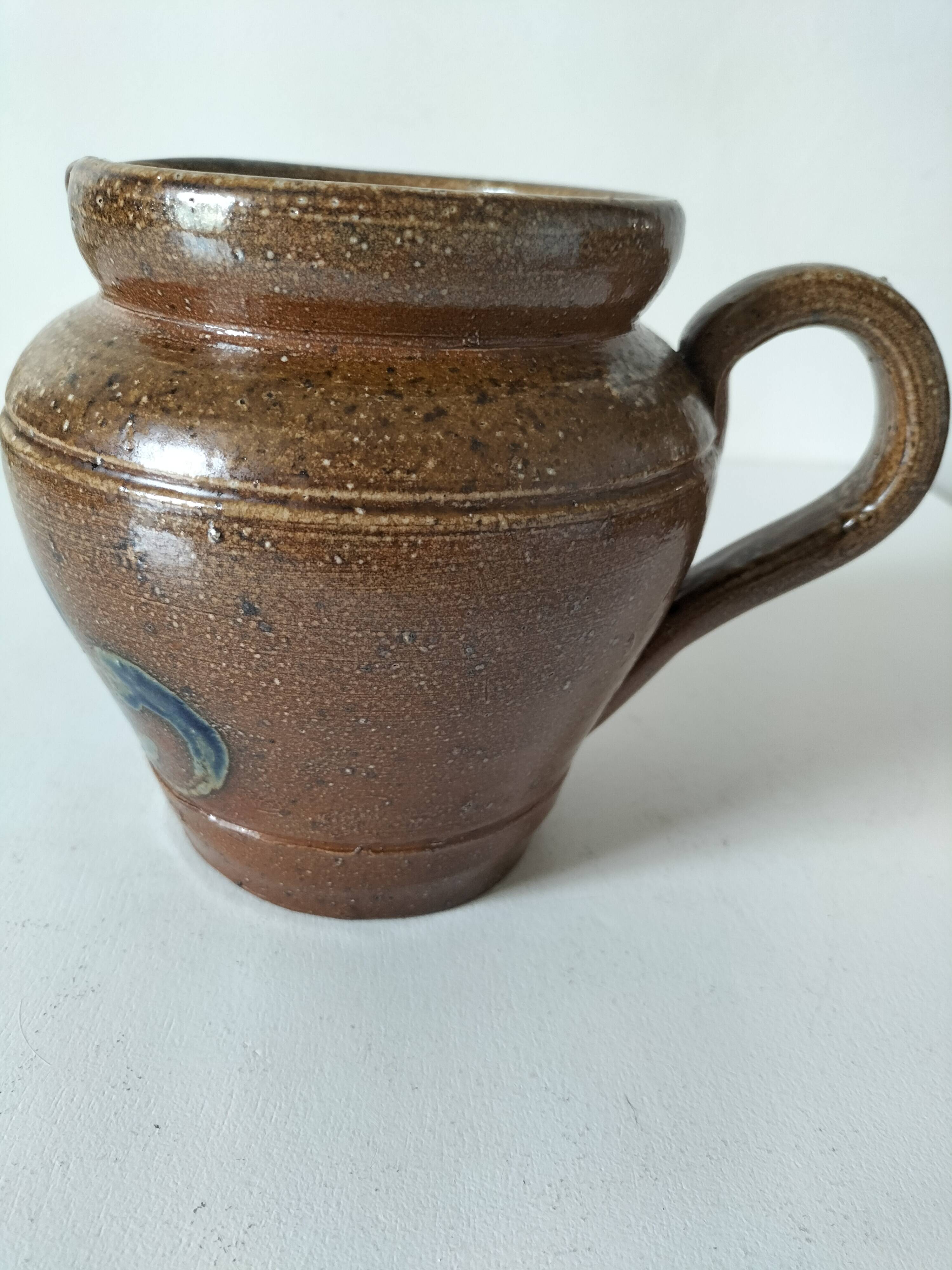 Glazed stoneware jug – hand-painted decoration