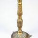 Art Nouveau lamp in bronze and orange marbled glass, 1920.