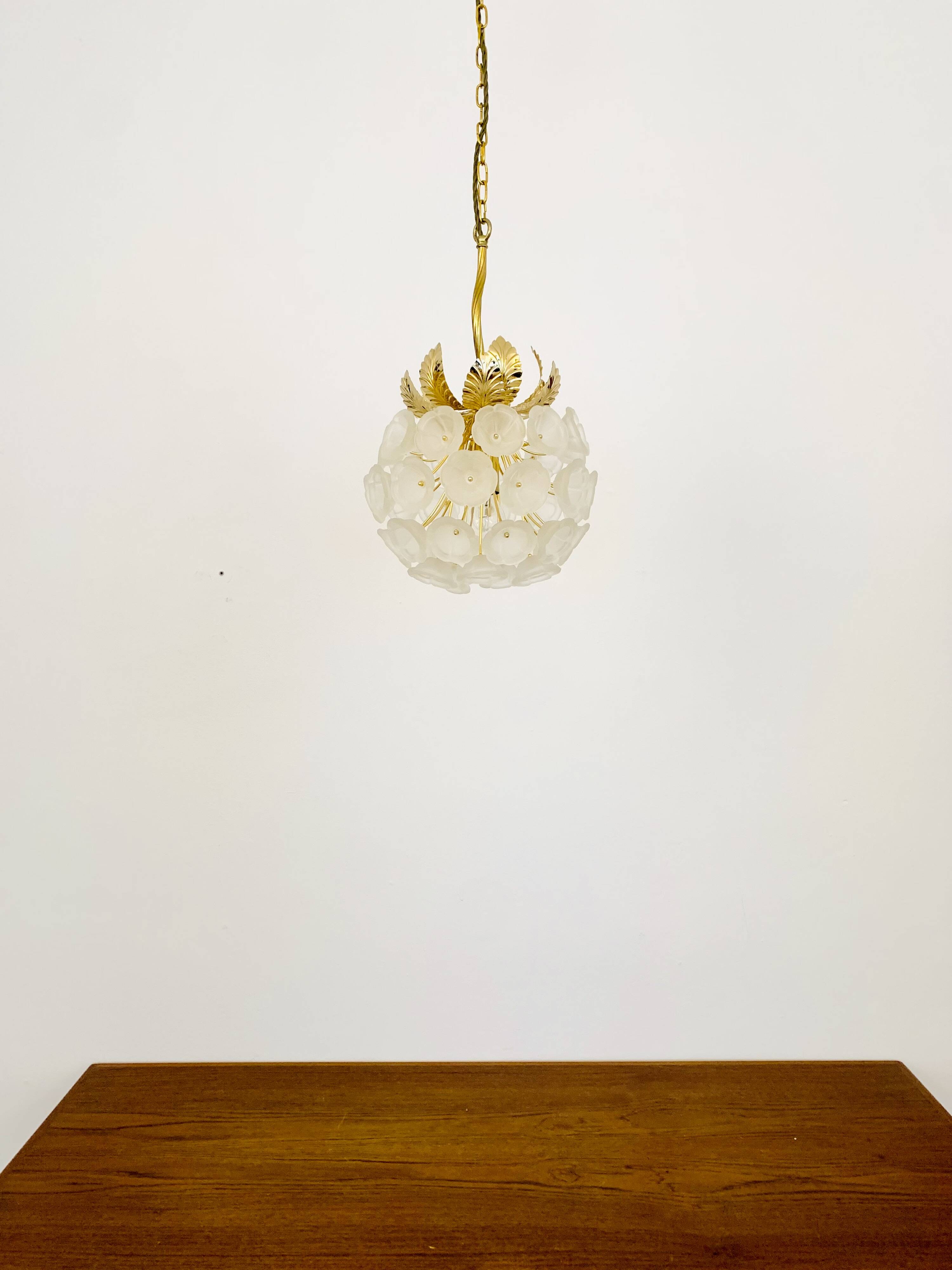 Floral Crystal Glass Chandelier by Ernst Palme