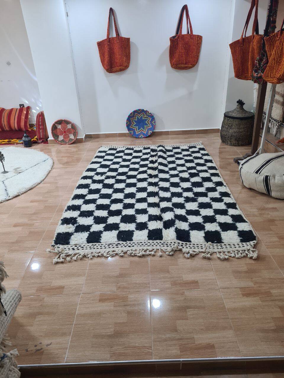Handmade wool Berber rug 250x150 cm