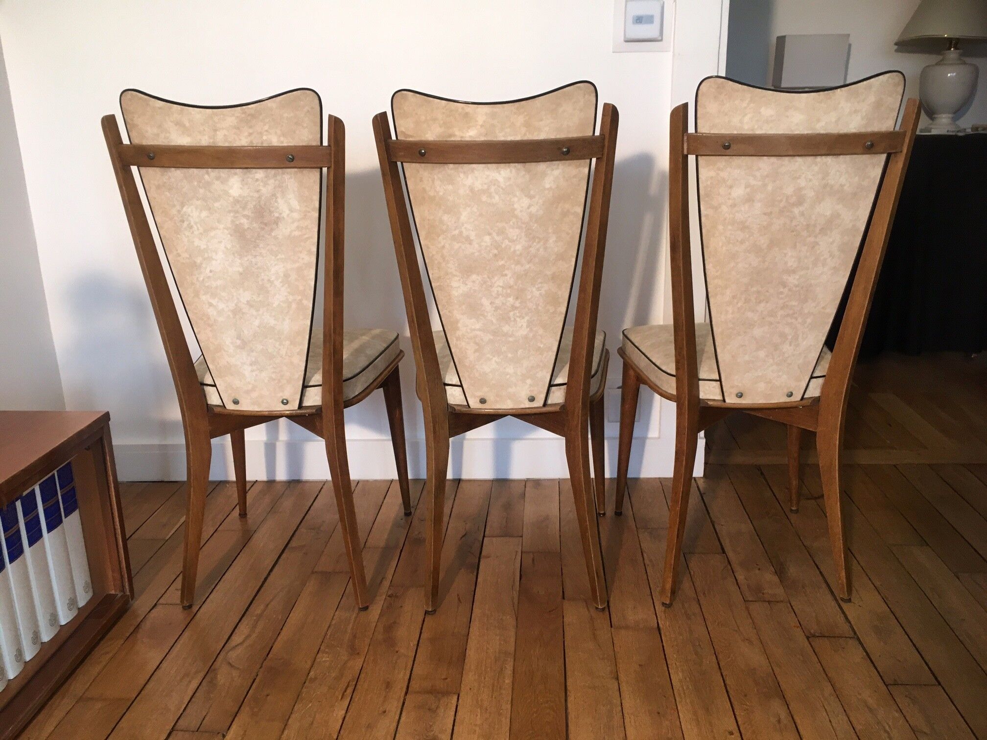Série de 3 chaises époque années 50