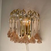 Pink Murano Glass Flower Sconces 1970’s