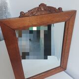 Antique beveled mirror & carved wooden frame