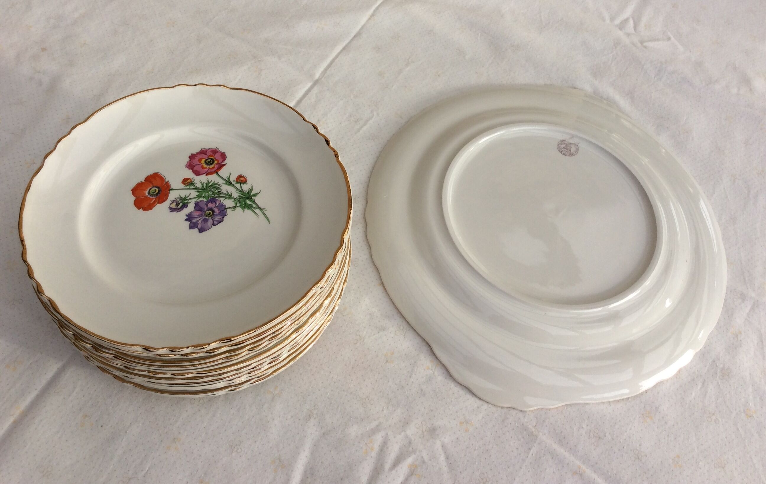 Cake service Orchies Moulin des Loups Model BEAULIEU - vintage