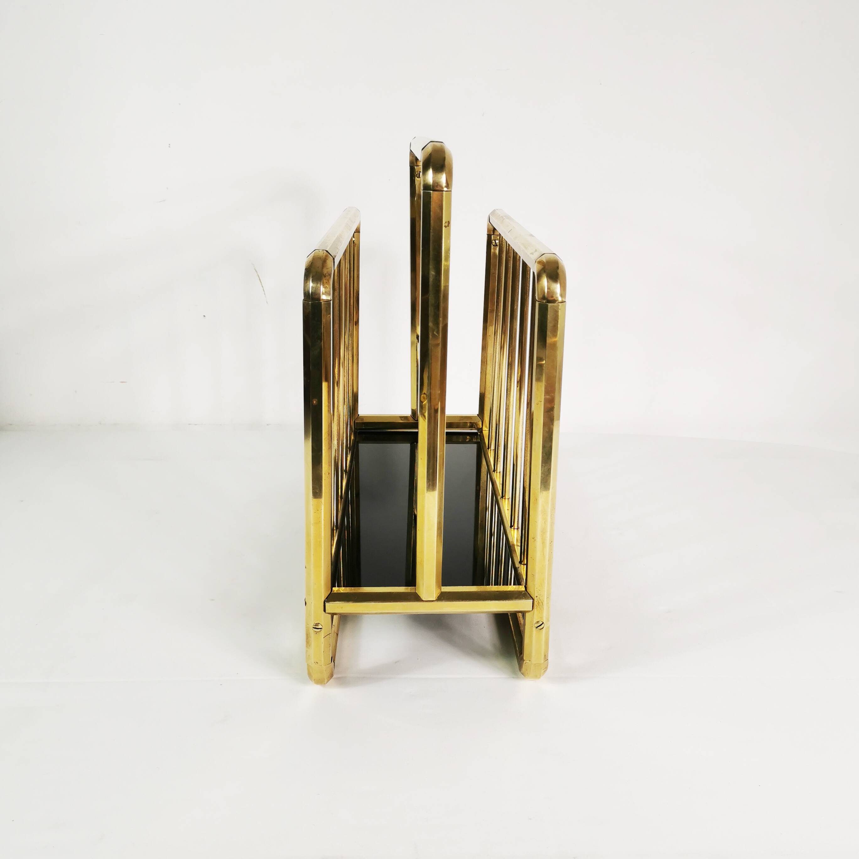 Art Deco brass newspaper rack, 1950s Germany