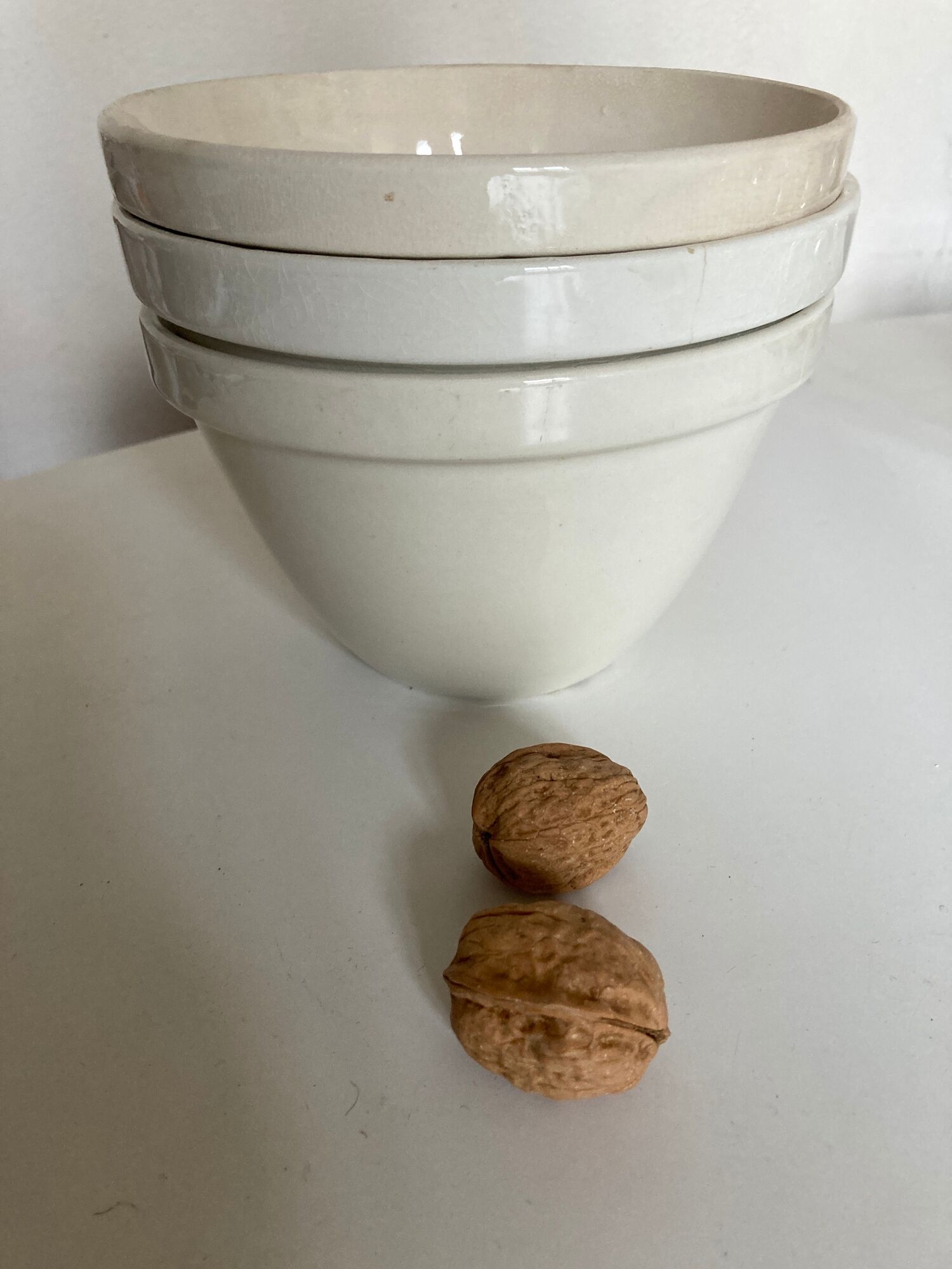 Set of 3 bowls in faience English iron land 1900 mixing bowl 30