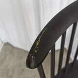 Chaise de salle à manger vintage en hêtre noir : style Ilmari Tapiovaara, scandinave