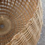 Suspension boule en paille de rotin