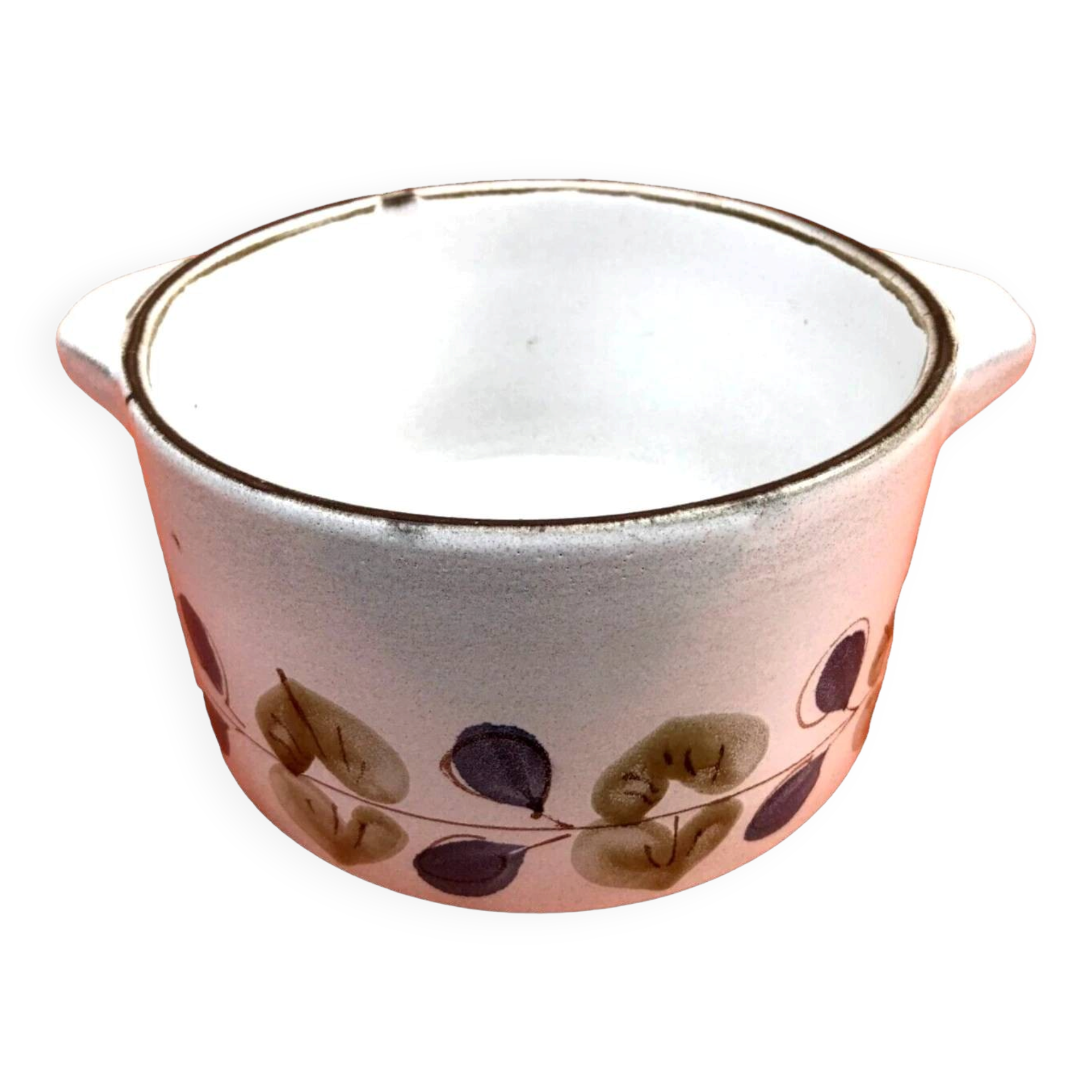 1970s Earred bowl "Prunes" collection Niderviller earthenware