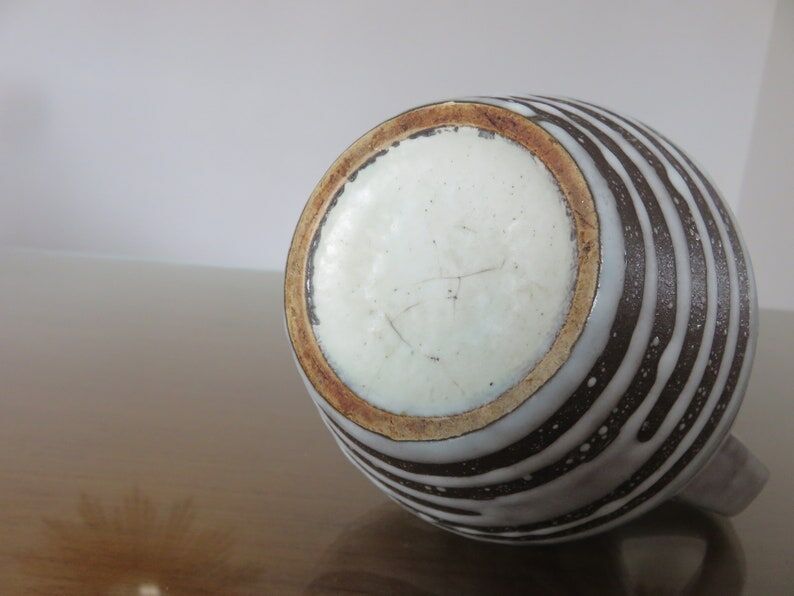 Green and grey ceramic pitcher 60s