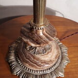 Brown marble lamp with bronze base and American frame 1940