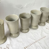 6 mazagrans in vintage speckled stoneware