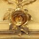 Large antique umber pine mirror from Switzerland, Italy, 19th century.