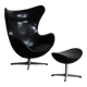 "Egg" armchair with ottoman, designed by Arne Jacobsen for Fritz Hansen, Denmark, 1963