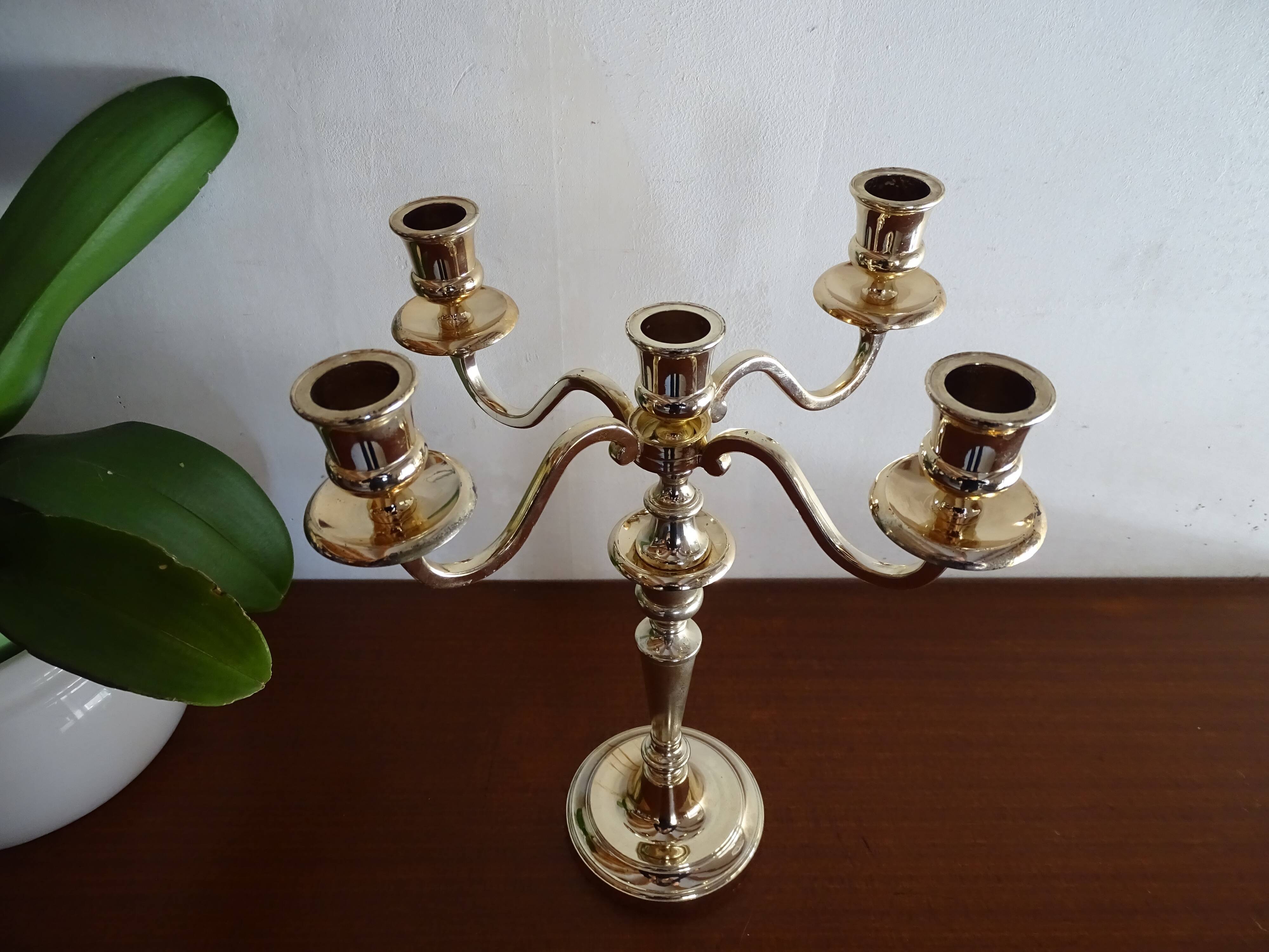 Candlestick 5 burners vintage chromed metal