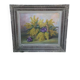 Tableau ancien, mimosa et violettes