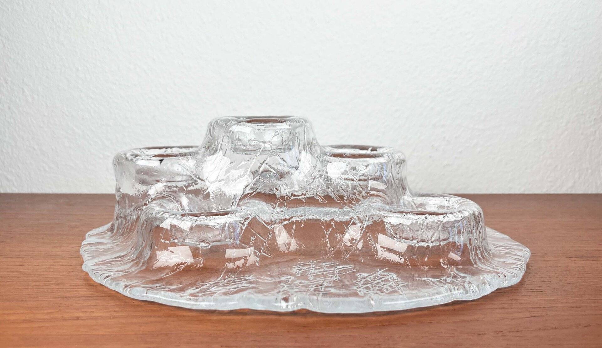 Bougeoir en verre d'art vintage par Pertti Kallionen pour Muurla, années 1970