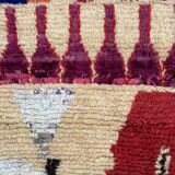 Berber Boujad multicolored wool hallway rug 70x360 cm