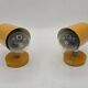 Pair of yellow Space Age wall lights from the 1960s.