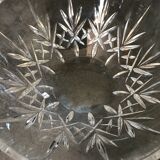 Crystal bowl rounded shape with pattern of carved stars - 23 cm