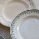 6 mismatched vintage ironstone plates – Green and blue patterns