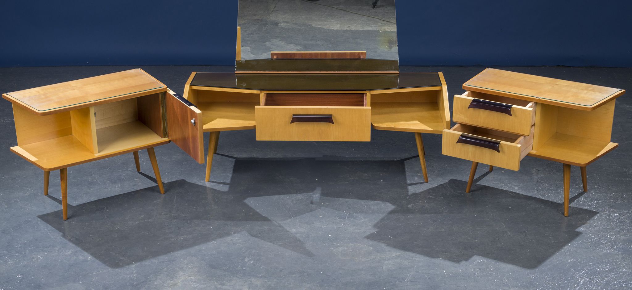 Vintage dressing table and 2 bedside tables 1960