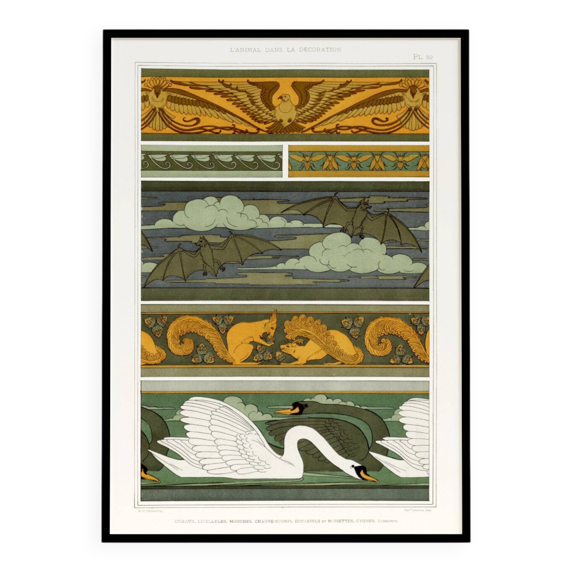 Poster “Animals in Decoration”, after an Art Nouveau lithograph