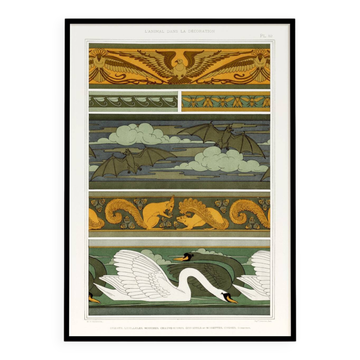 Poster “Animals in Decoration”, after an Art Nouveau lithograph