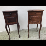 Bedside Table in Walnut & Marble, France, 1920s