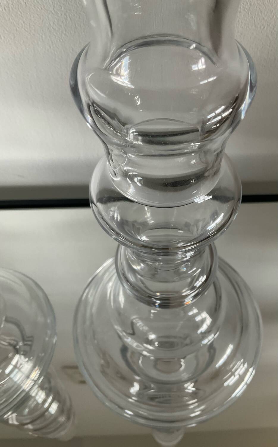 Pair of vintage blown glass candlesticks