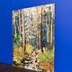 Huile sur panneau forêt vintage