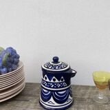 Blue and white ceramic teapot