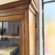 Glass-fronted walnut library 1900