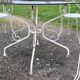 Garden furniture wrought iron and smoked glass 1900