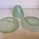 Trio of empty pockets bag makers green glass paste
