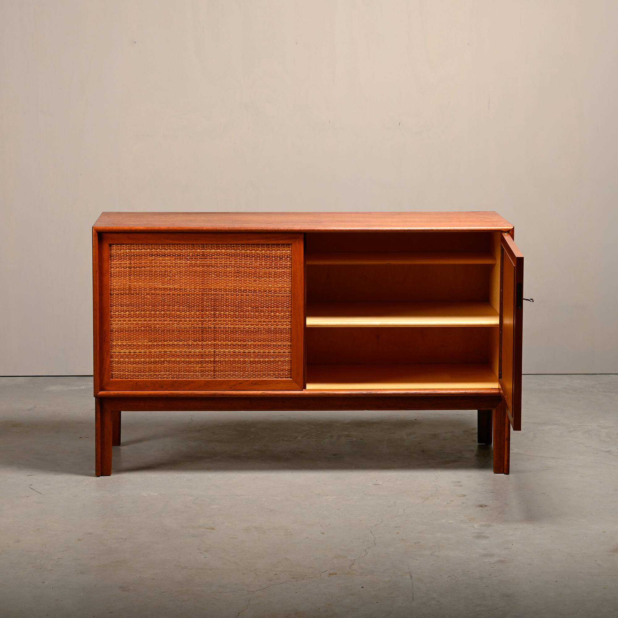 Alf Svensson Norrland Sideboard in Teak and Rattan for Bjästa Möbelfabrik