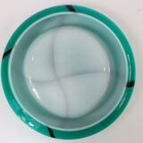 Ensemble trois vases en verre vert de Murano, vintage