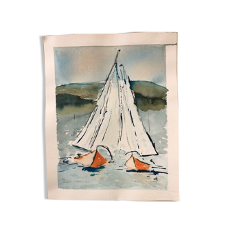 Aquarelle bateau