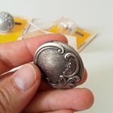 Antique furniture knob, old silver, Louis XV style