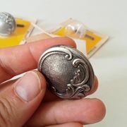 Antique furniture knob, old silver, Louis XV style