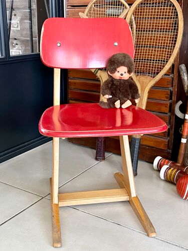 Chaise enfant Casala vintage rouge