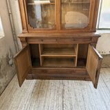 Old XL Napoleonic oak glass bookcase, 19th century