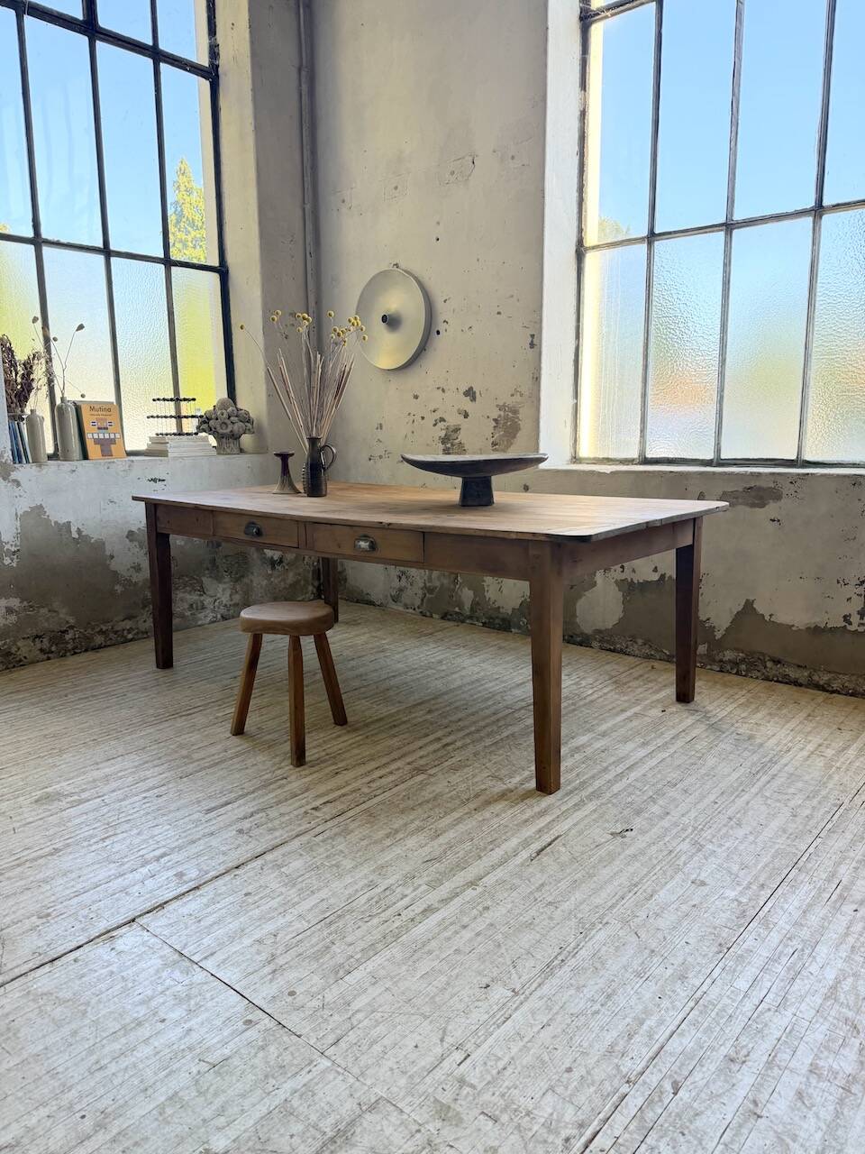 Table de ferme XL 220 cm pin 1950